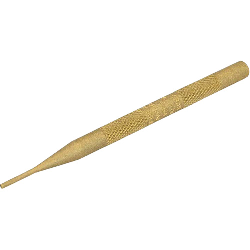 Brass Pin Punch, Point Diameter, 5/64", Overall Length, 4"
