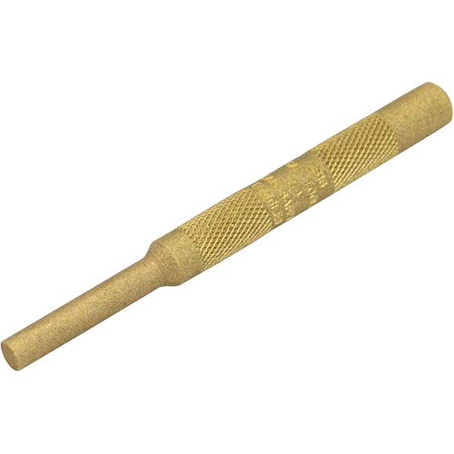 Brass Pin Punch, Point Diameter, 1/4", Overall Length, 4"