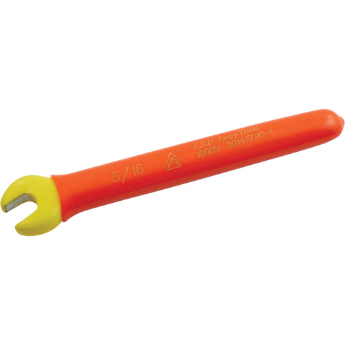 Insulated Open-Ended SAE Wrench, Size, 5/16", Voltage Rating, 1000 V, Overall Length, 4-1/2"