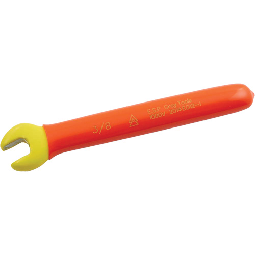 Insulated Open-Ended SAE Wrench, Size, 3/8", Voltage Rating, 1000 V, Overall Length, 4-3/4"