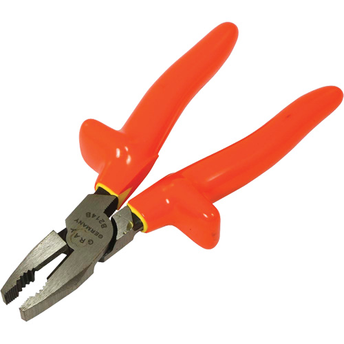 Insulated Linesman's Pliers, Voltage Rating, 1000 V, Overall Length, 8"