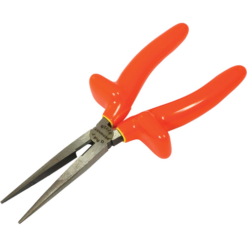 Needle Nose Straight Cutter Pliers, Voltage Rating, 1000 V, Overall Length, 8"