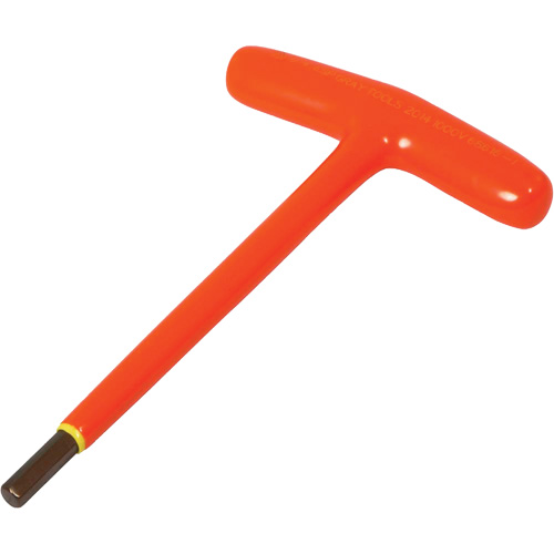 SAE Insulated Hex Key, Voltage Rating, 1000 V, Length, 9.25", Tip Size, 3/8", Style, T Handle