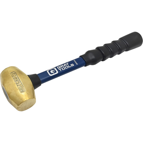 Brass Hammer, Head Weight, 3 lbs., Overall Length, 14", Manufacturer's Warranty, Lifetime