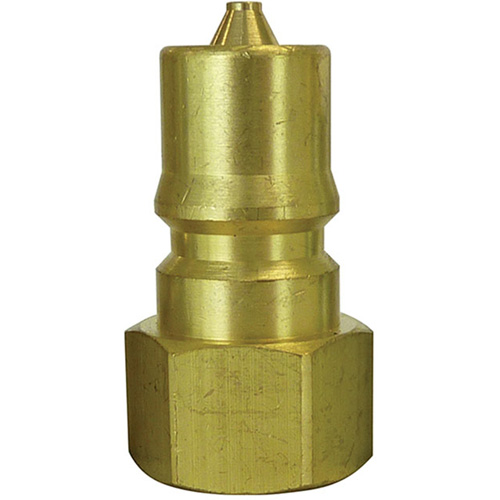 Hydraulic Quick Coupler Plug, Material, Brass, Diameter, 1/2", NPT Size, 1/2" NPT, Max PSI, 1000