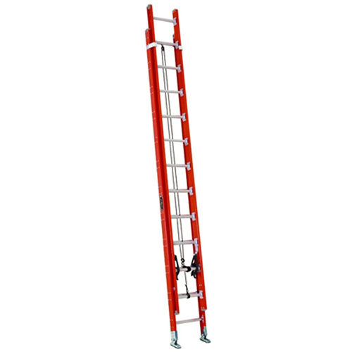 Multi-Section Extension Ladder, Max. Open Height, 21', Material, Fibreglass, Capacity, 300 lbs., Outside Width, 18.50", Weight, 52 lbs., Colour, Red