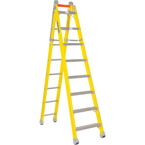 Step to Straight Ladder, Folded Height, 8', Scaffold Height, -, Material, Fibreglass, Capacity, 375 lbs.
