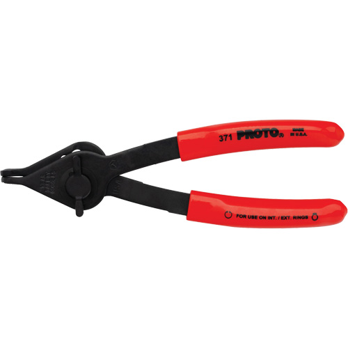Convertible Retaining Ring Pliers, Overall Length, 5-11/16", Tip Angle, 90ø, Tip Size, 0.038", Body Diameter, 3/8" - 9/16"
