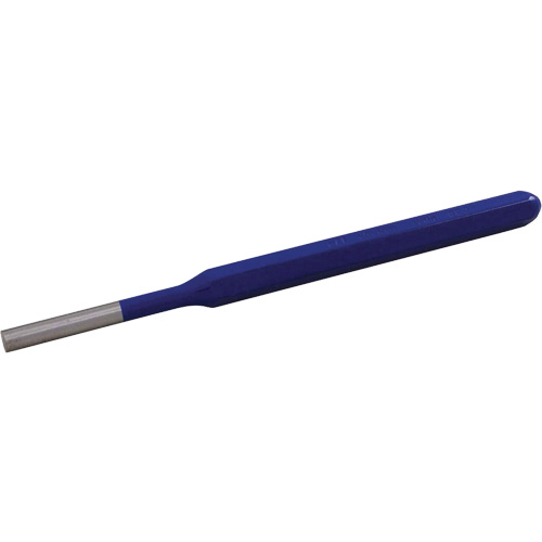 Pin Punch, Point Diameter, 1/16", Stock Size, 1/4", Overall Length, 4"