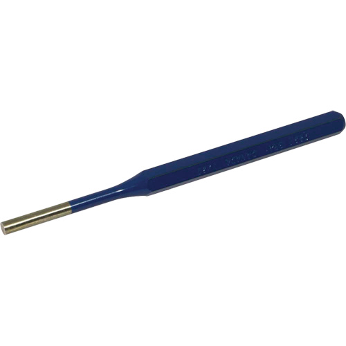 Pin Punch, Point Diameter, 7/32", Stock Size, 3/8", Overall Length, 6"