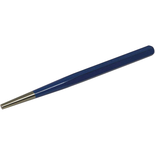Taper Starter Punch, Point Diameter, 3/16", Stock Size, 3/8", Overall Length, 6-3/16"