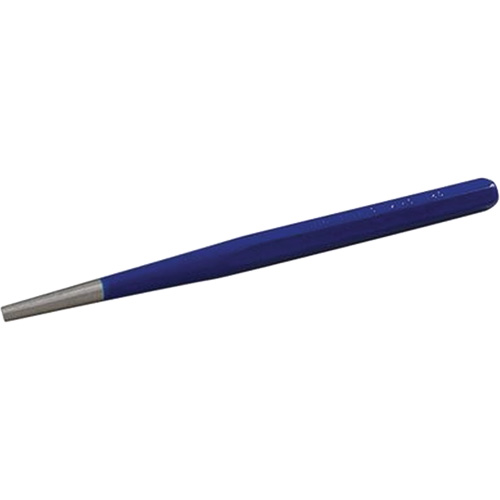 Taper Starter Punch, Point Diameter, 1/4", Stock Size, 3/8", Overall Length, 6-11/16"