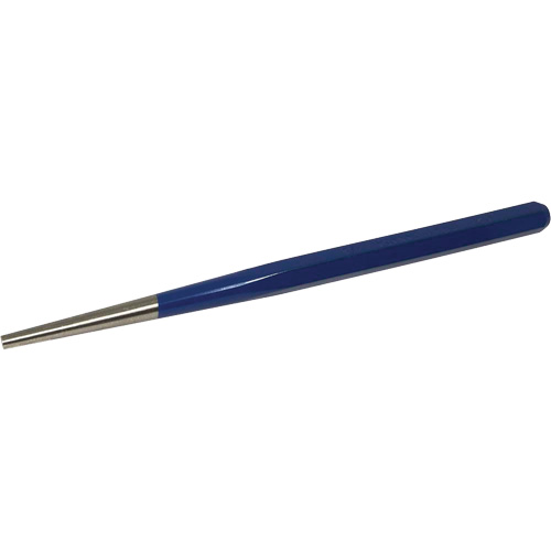 Long Taper Starter Punch, Point Diameter, 7/32", Stock Size, 1/2", Overall Length, 9"