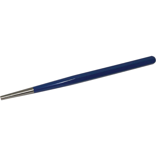 Long Taper Starter Punch, Point Diameter, 1/4", Stock Size, 1/2", Overall Length, 9-1/2"