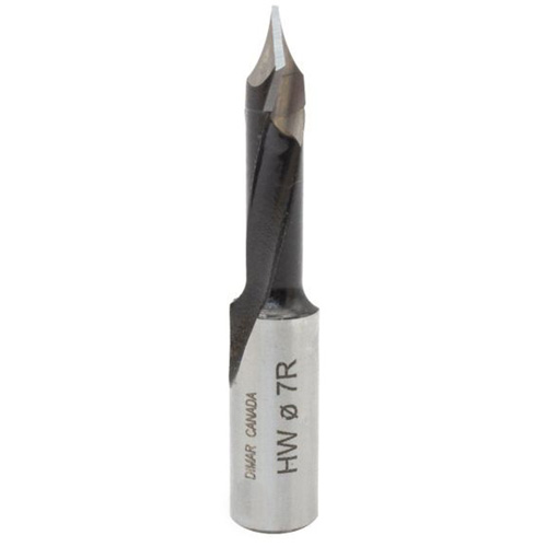 Through-Hole Carbide Tipped Drill, Diameter, 7 mm, Overall Length, 2-3/10"