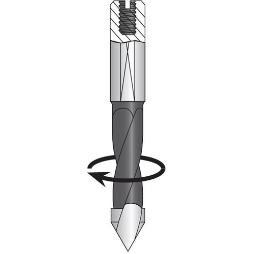 Through-Hole Carbide Tipped Drill, Diameter, 8 mm, Overall Length, 2-3/10"
