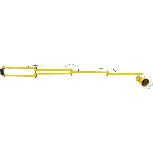 Dock Lights, Extended Arm Length, 114", Head Type, Metal, No. of Arms, 1, Lamp Type, Incandescent, Style, Adjustable Double Strut