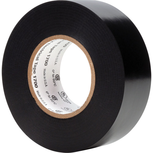 Temflex? Vinyl Electrical Tape 1700, Width, 25.4 mm (1"), Length, 20.1 m (66'), Thickness, 7 mils, Colour, Black, Adhesive Type, Rubber, Backing Material, Vinyl
