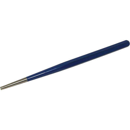 Long Taper Punch, Point Diameter, 3/16", Stock Size, 7/16", Overall Length, 9"