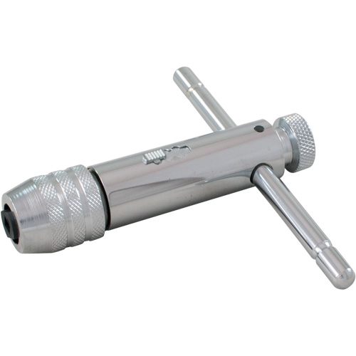 Reversible Ratcheting Tap Wrench, Imperial Hand Tap Capacity, 0.118" - 0.315", Metric Hand Tap Capacity, M3 - M8, Jaw Capacity, 0.078" - 0.197"